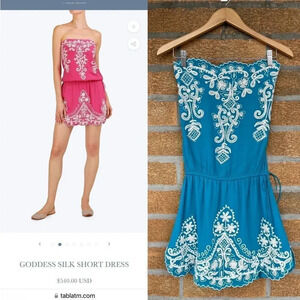 TANIA MOHAN TABLA GODDESS SILK SHORT DRESS XS